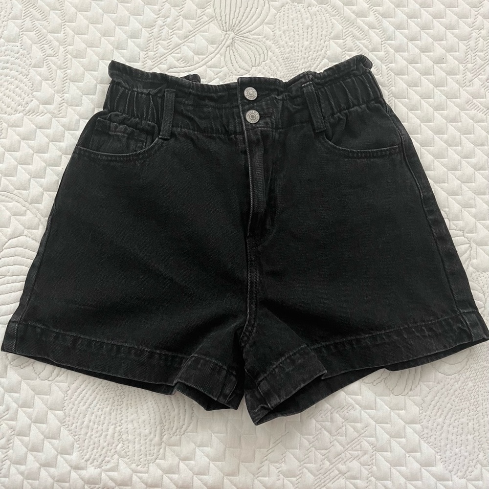 Black high waist jean shorts